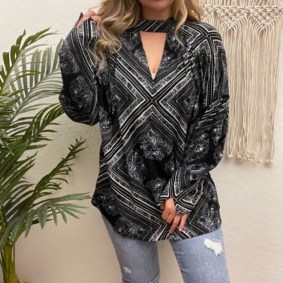 Free People Boho Modern Floral Print Tunic M - Picture 1 of 14
